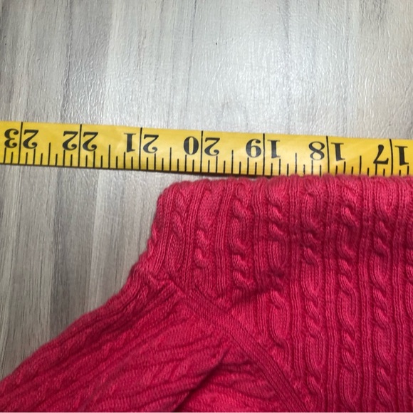 Talbots Cardigan 100% Pima Cotton Sweater Pink Cable Knit Button Front Womens XL - Picture 11 of 15